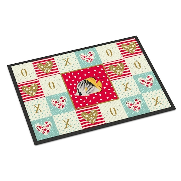 Carolines Treasures 18 x 27 in. Butterfly Fish Love Indoor or Outdoor Mat CK5466MAT - main